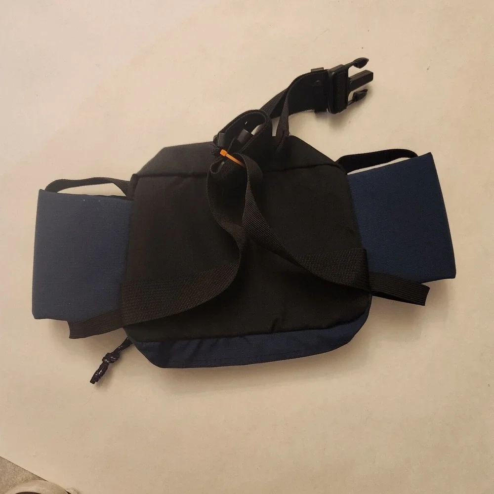 Vintage Jansport Hiking Fannypack W/Bottle Holder BLACK EUC BLUE‎